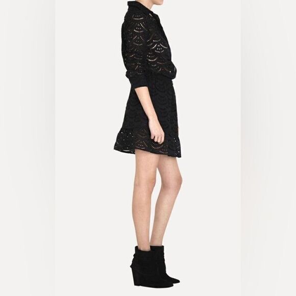 Ba&Sh Rian Mini White Dress Long Sleeve Eyelet Size S - Picture 6 of 14